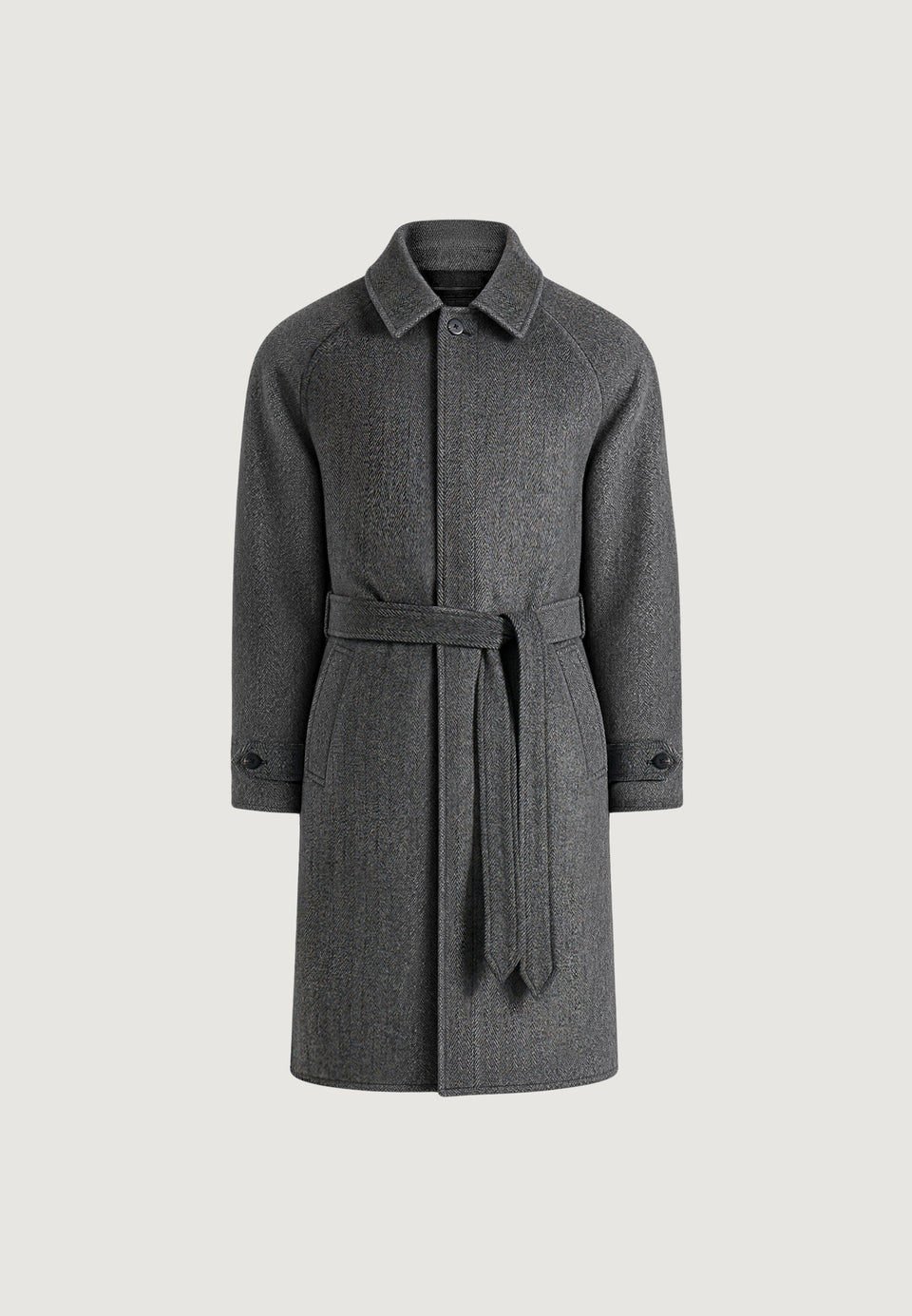 Alfie - Reversible Belted Wool-Blend Car Coat - Grey / Black