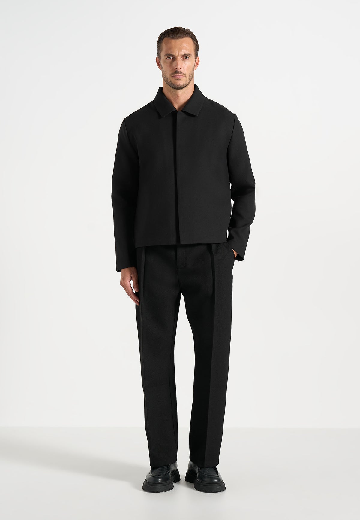 Bram - Minimal Tailored Wool-Blend Jacket - Black