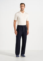 Pierre - Twin Pleat Tailored Wool-Blend Trousers - Dark Navy