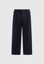 Pierre - Twin Pleat Tailored Wool-Blend Trousers - Dark Navy