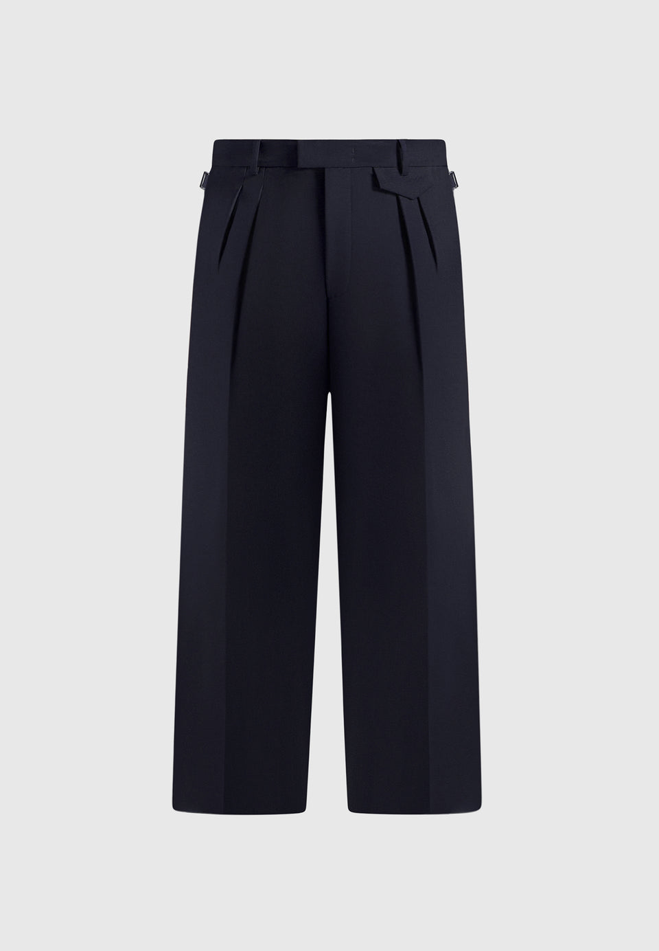 Pierre - Twin Pleat Tailored Wool-Blend Trousers - Dark Navy