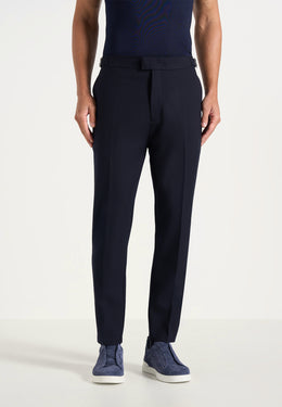 Hubert - Slim Fit Wool-Blend Tailored Trousers - Dark Navy