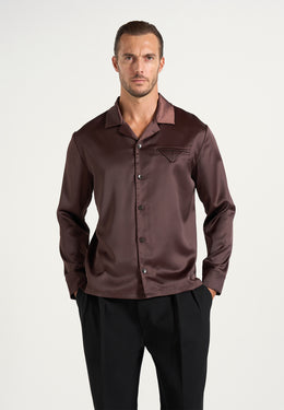 Constant - Satin Overshirt - Brown