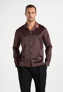 Constant - Satin Overshirt - Brown