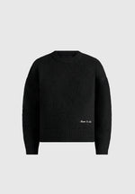 KW001 - Brushed Wool-Blend Knit Signature Jumper - Black