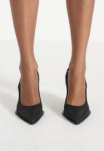 Sling Back Eiffel Heel - Black