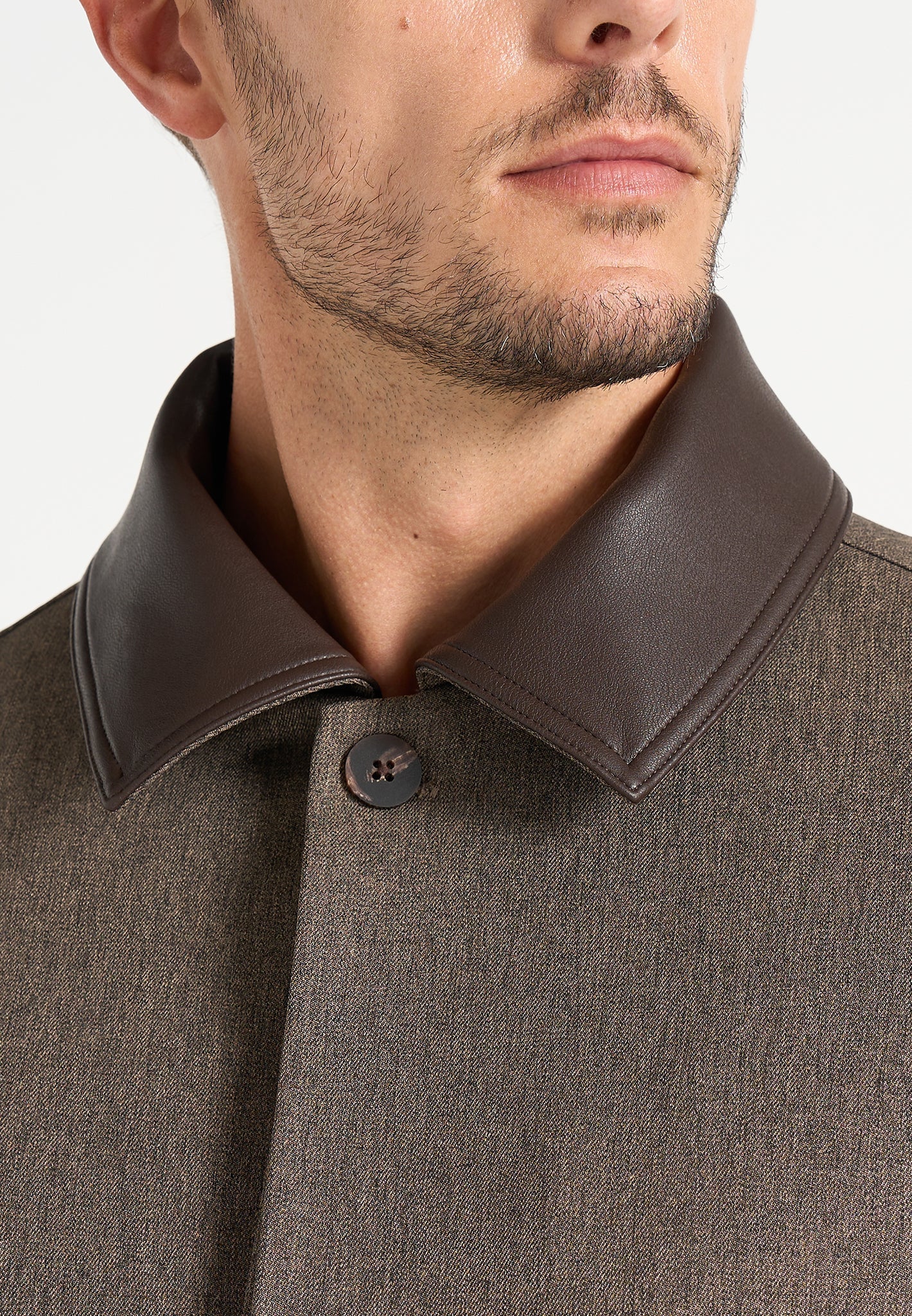 Cameron - Unisex Oversized Textured Tailored Bomber Jacket - Taupe