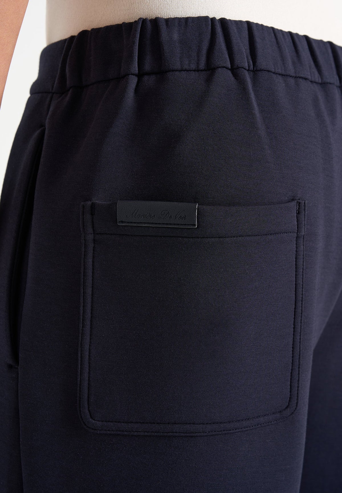 Jerome - Wide Leg Neoprene Trousers - Navy