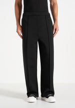 Jerome - Wide Leg Neoprene Trousers - Black