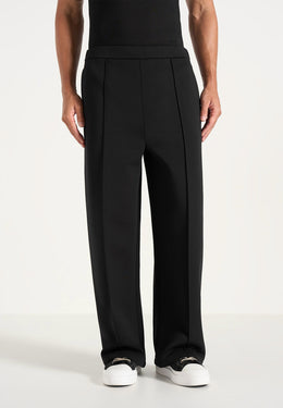 Jerome - Wide Leg Neoprene Trousers - Black