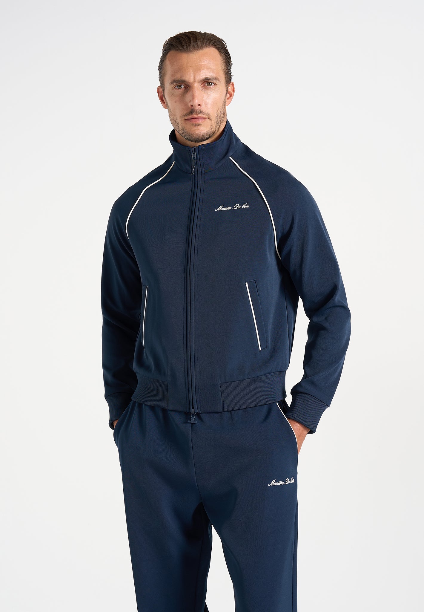 Signature Piped Track Jacket - Dark Navy