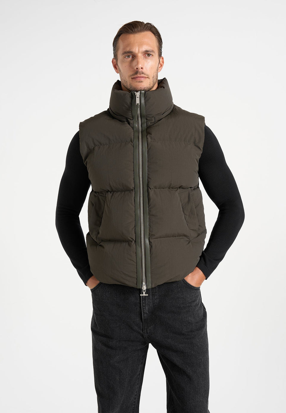 Eric - 2-in-1 Puffer/Gilet Jacket - Olive