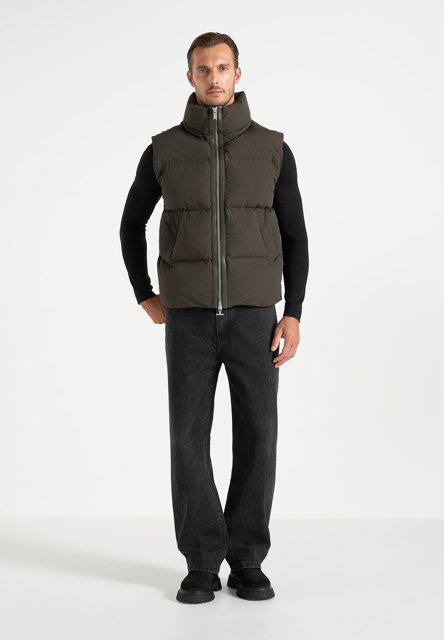 Eric - 2-in-1 Puffer/Gilet Jacket - Olive