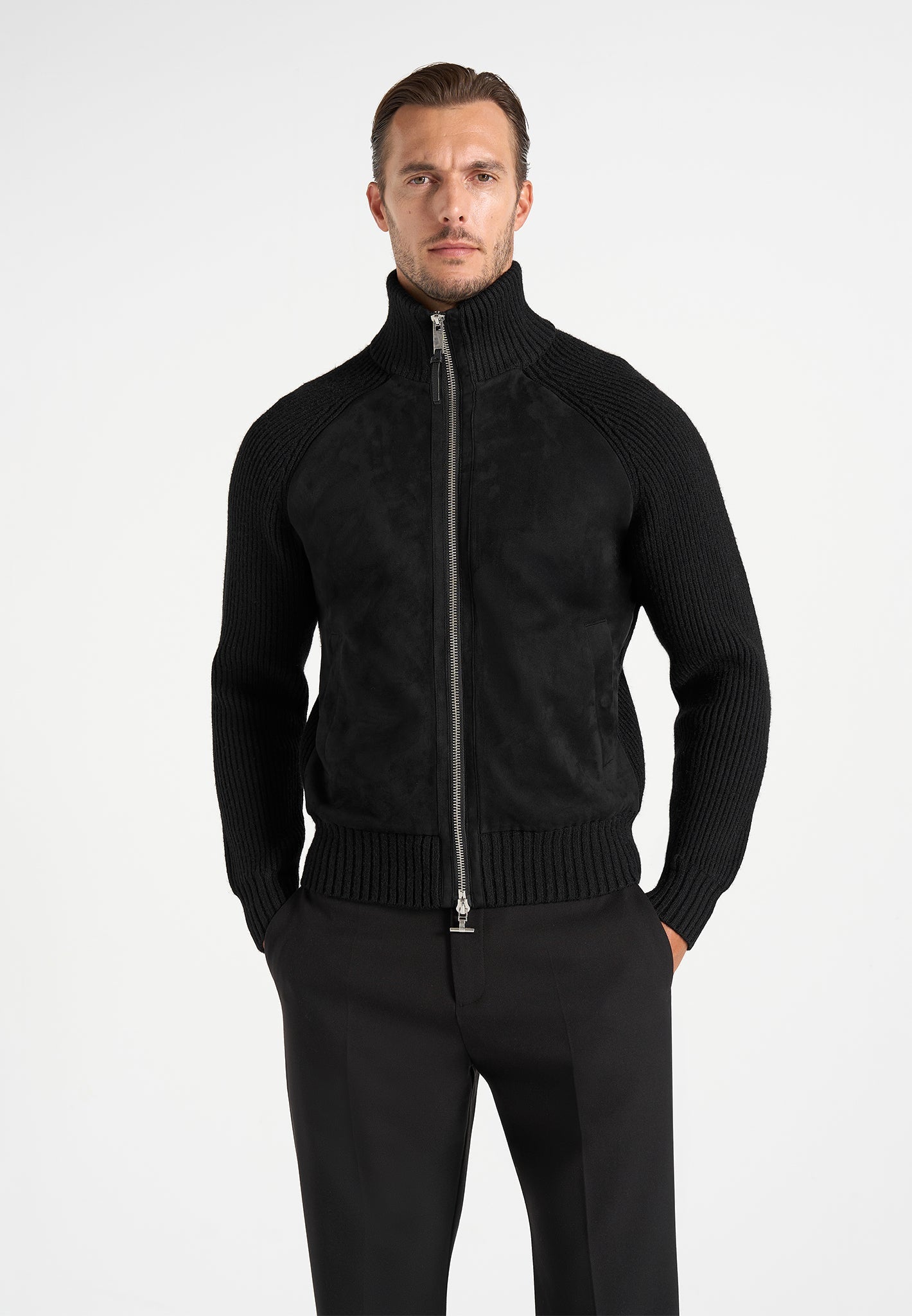 Rami - Suede & Knit Jacket - Black