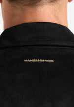 Michel - Suede Jacket With Revere Collar - Black