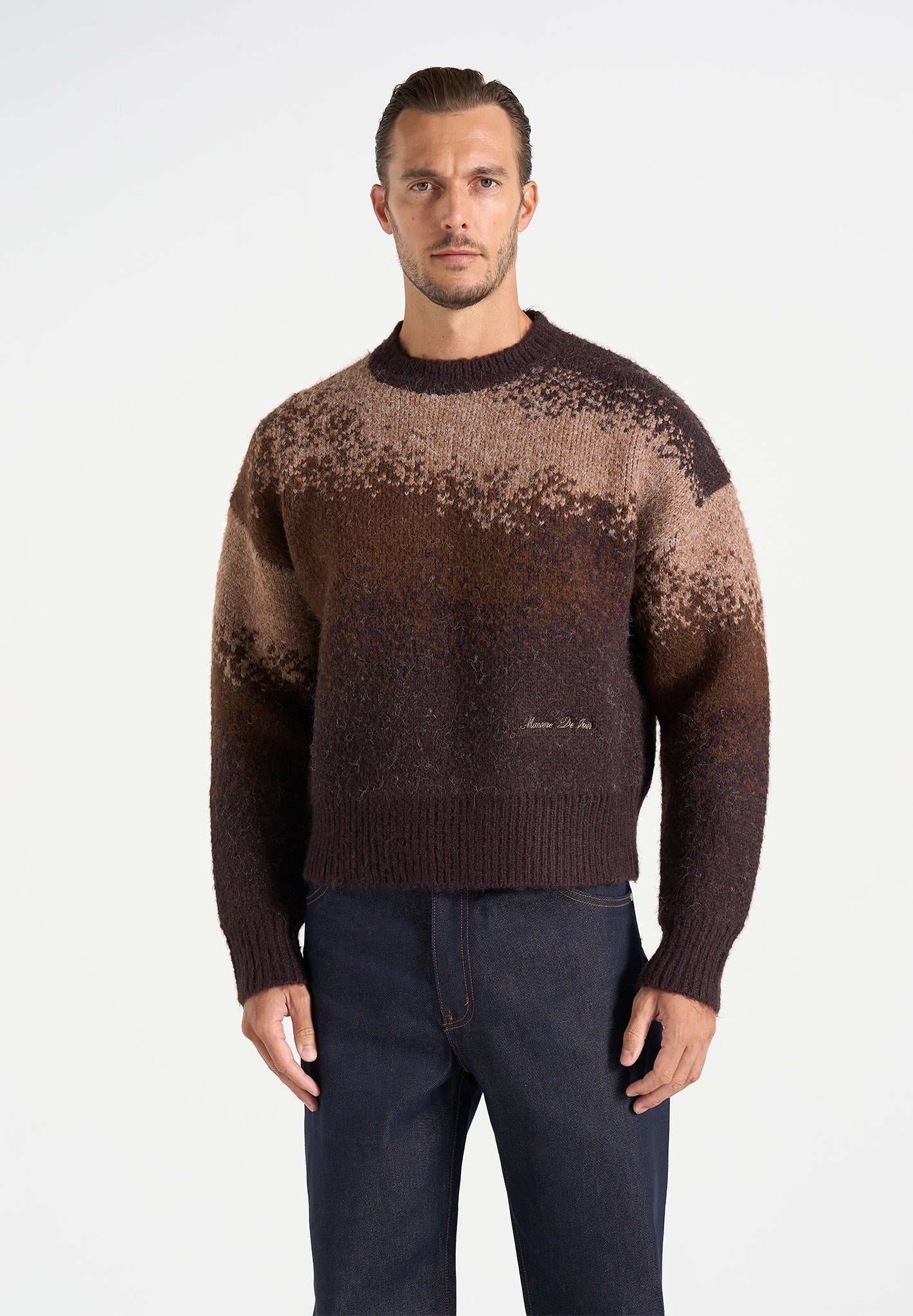 Yani - Ombré Wool Crewneck Sweater - Brown