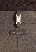 Dorian - Relaxed Fit Pleated Textured Tailored Trousers - Taupe