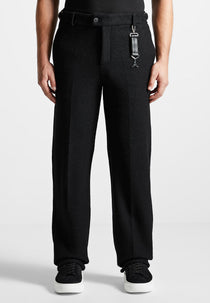 Boiled Wool Tailored Pants - Black