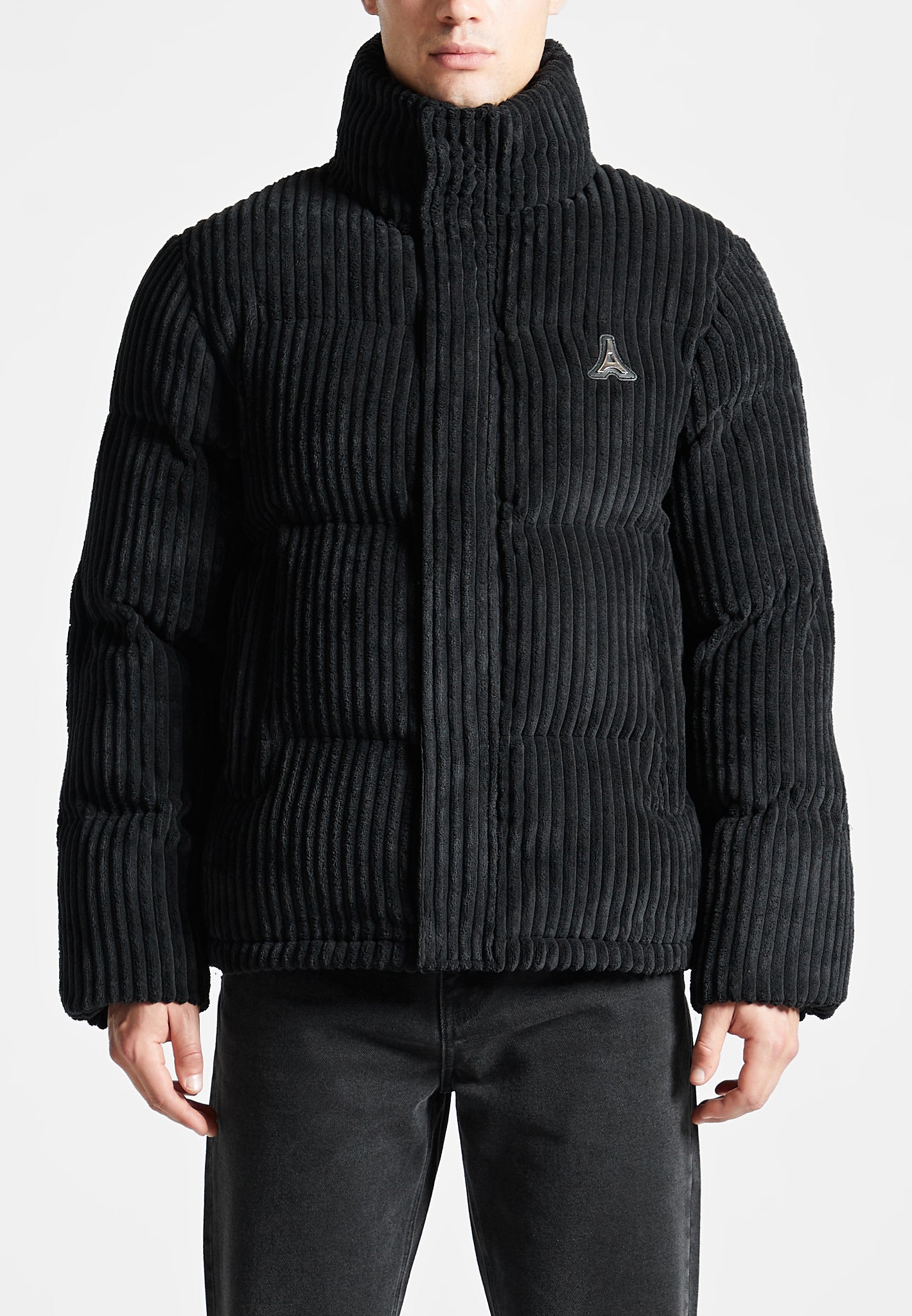 ribbed-velour-puffer-jacket-black