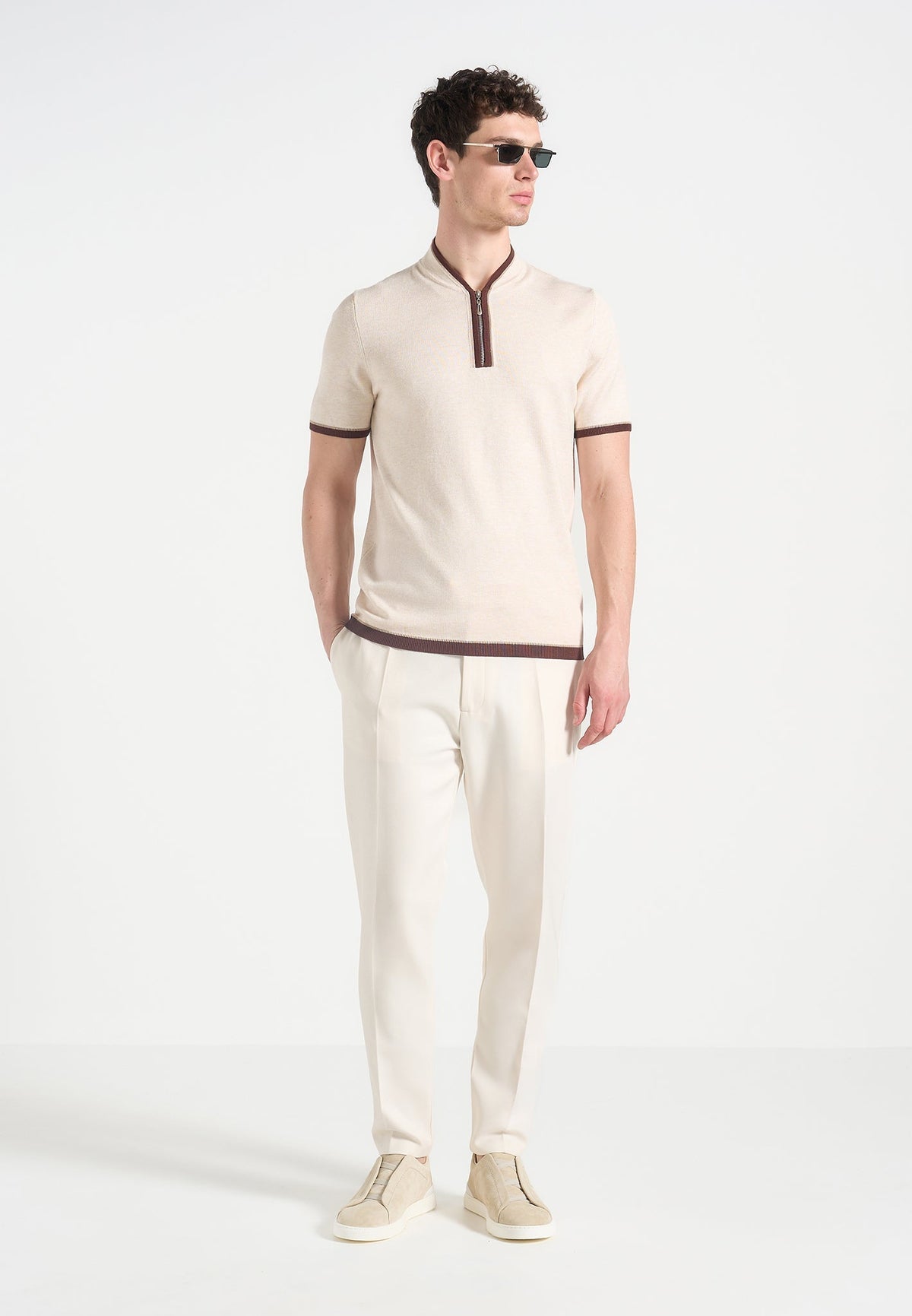 Hubert - Slim Fit Tailored Pants - Off White