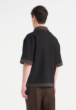 boxy-polo-shirt-with-crochet-detail-black