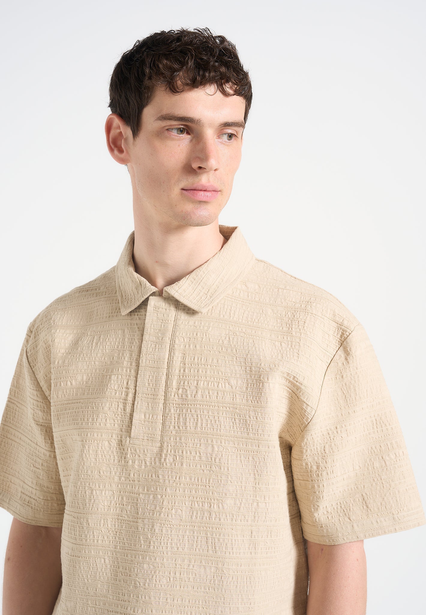 simon-boxy-textured-polo-shirt-beige