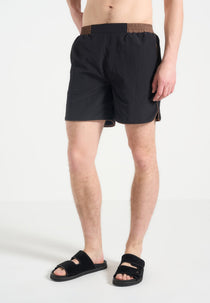 Ferdinand - Swim Shorts with Contrast Waistband - Black