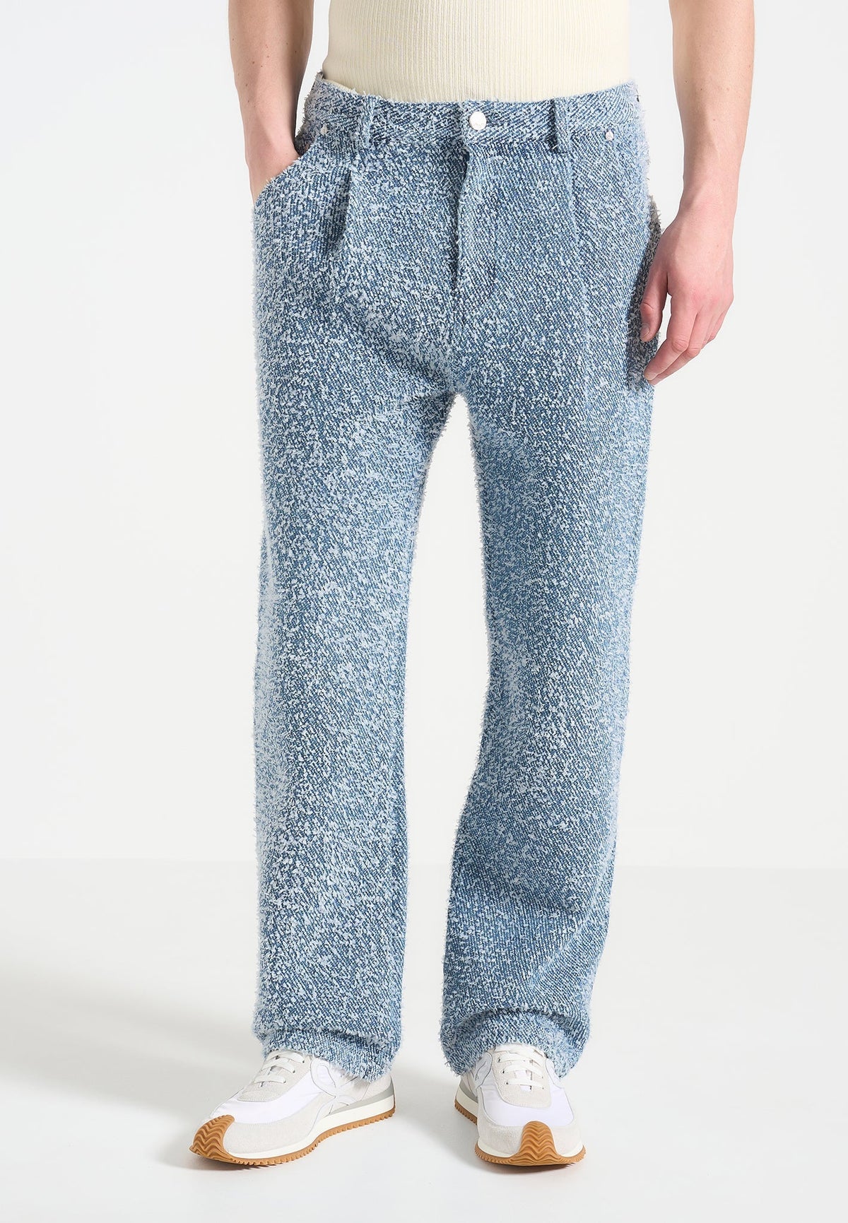 A⁠rnault - Boucle Pleated Denim Jeans - Blue