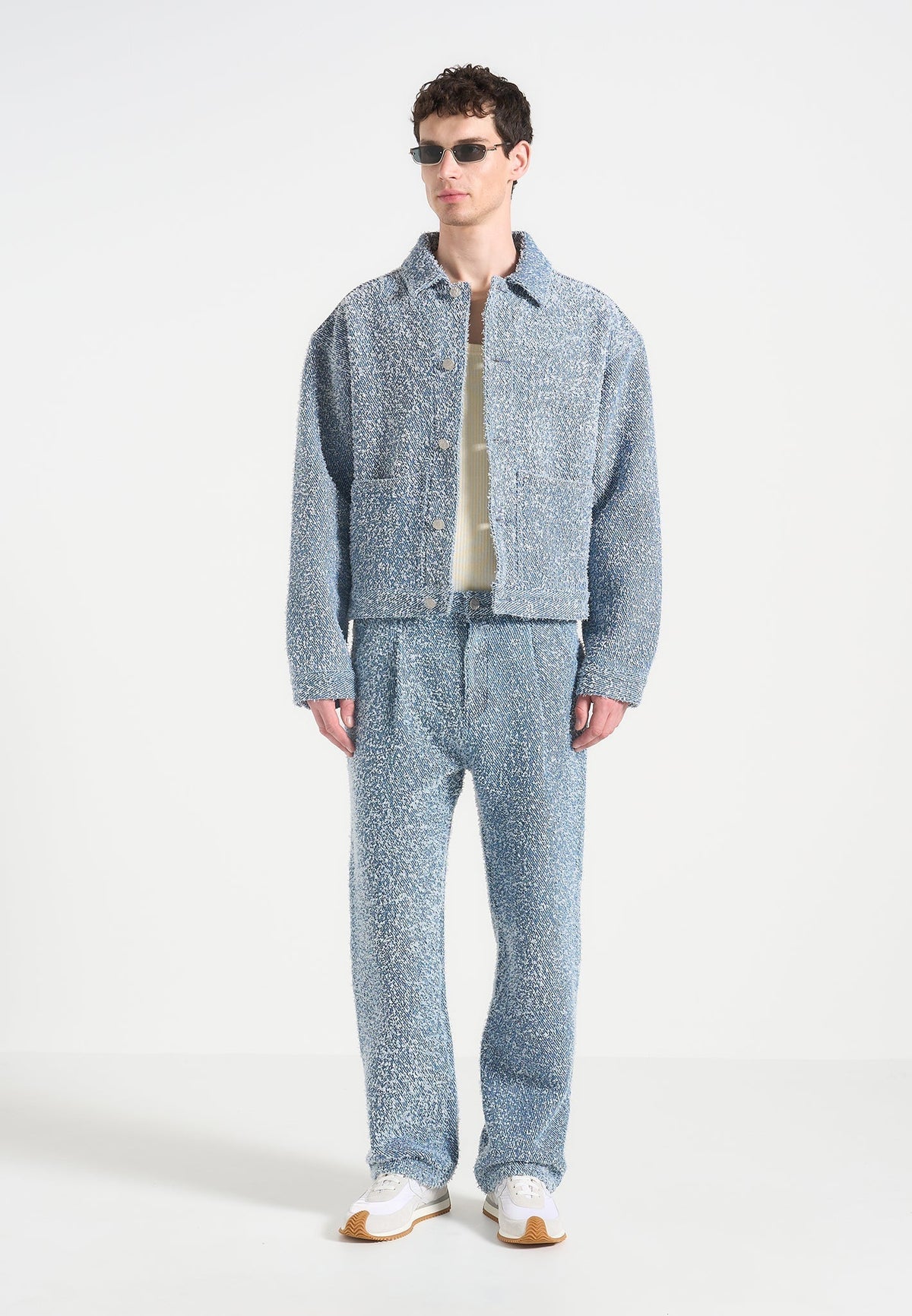 A⁠rnault - Boucle Pleated Denim Jeans - Blue