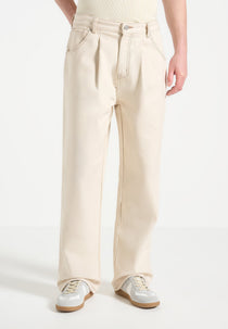 Arnault - Pleated Denim Jeans - Cream