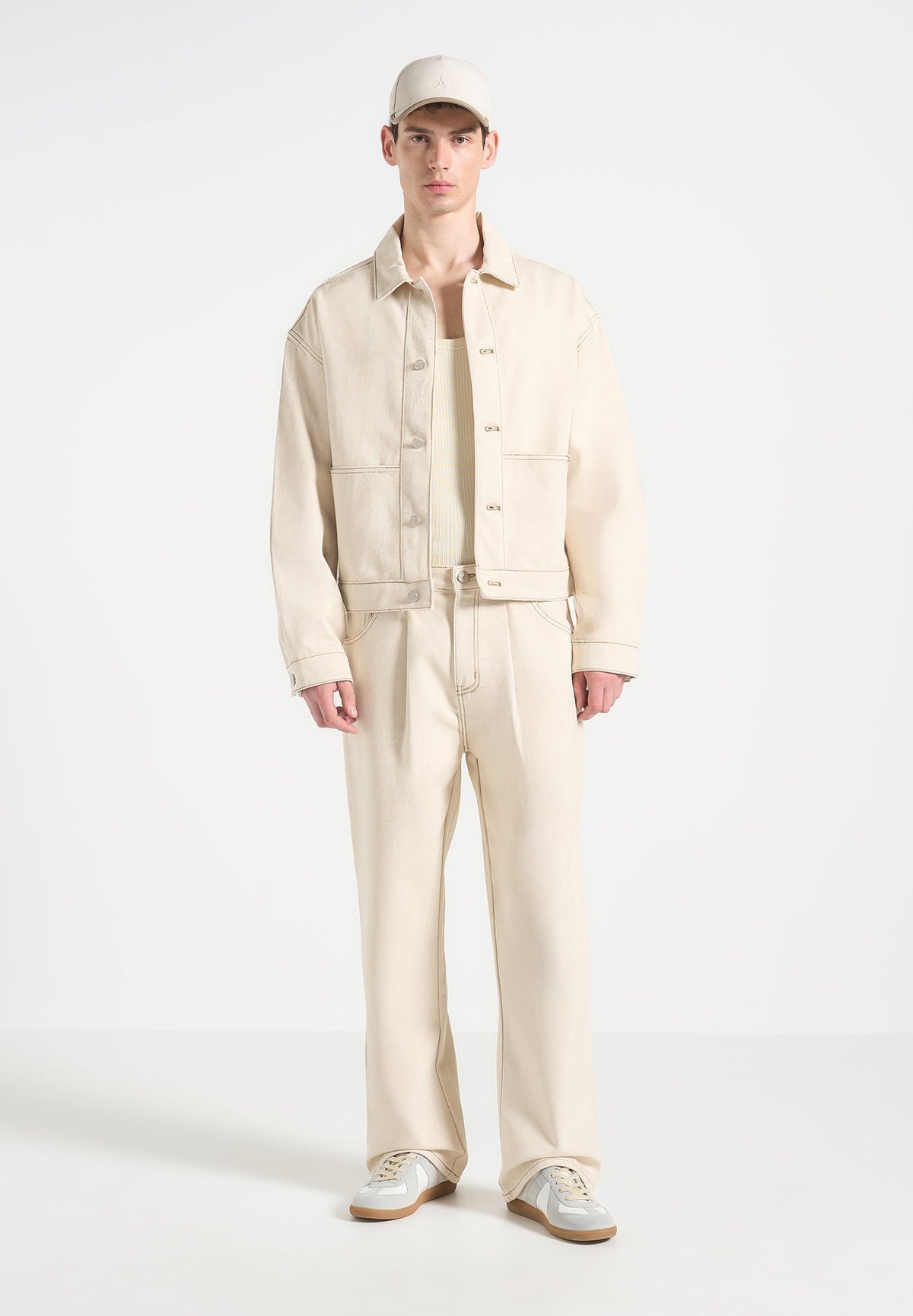 Arnault - Pleated Denim Jeans - Cream