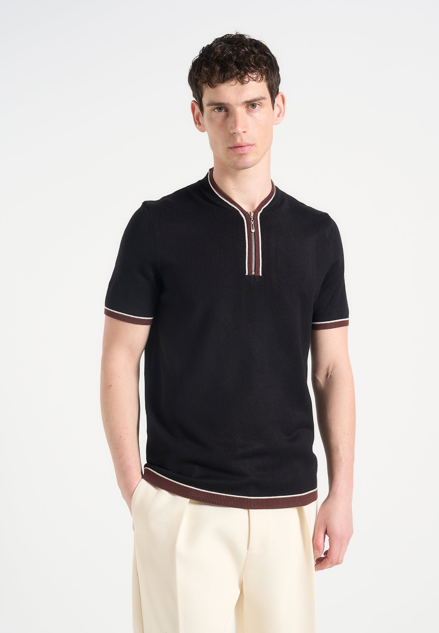clement-crew-neck-zip-polo-shirt-black