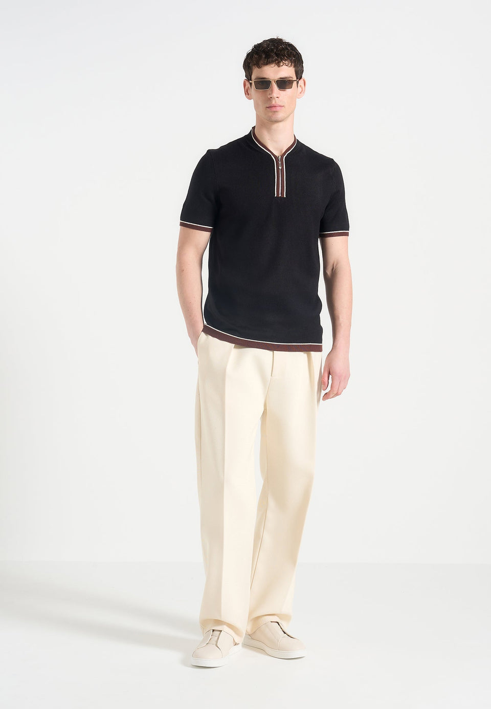 clement-crew-neck-zip-polo-shirt-black