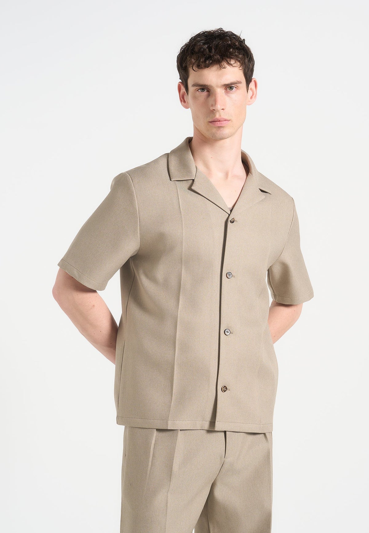 F⁠elix - Tailored Shirt With Crease - Beige
