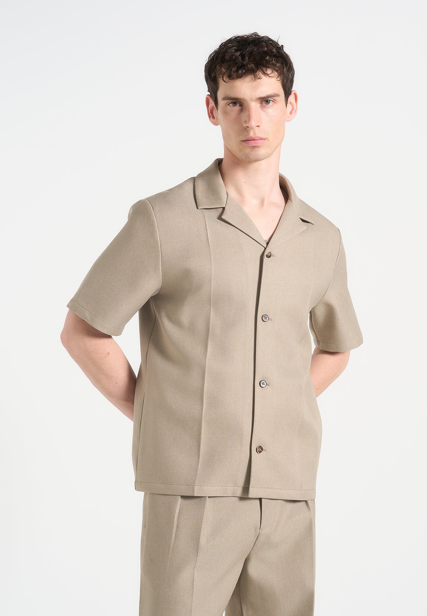 Felix - Tailored Shirt With Crease - Beige