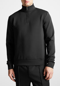 Neoprene High Neck Zip Jumper - Black