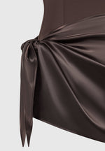 neoprene-and-satin-wrap-bodycon-dress-brown