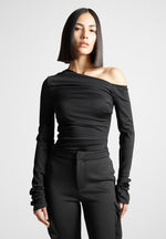 neoprene-gathered-bodysuit-black