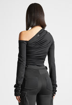 neoprene-gathered-bodysuit-black