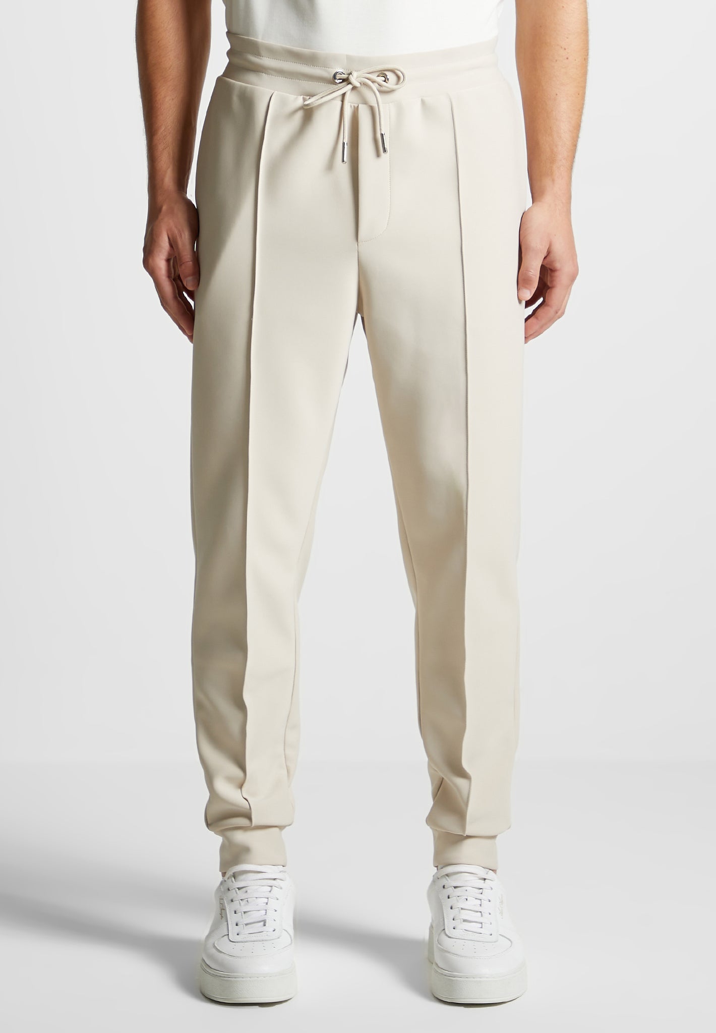 eternel-neoprene-tapered-fit-pintuck-joggers-stone