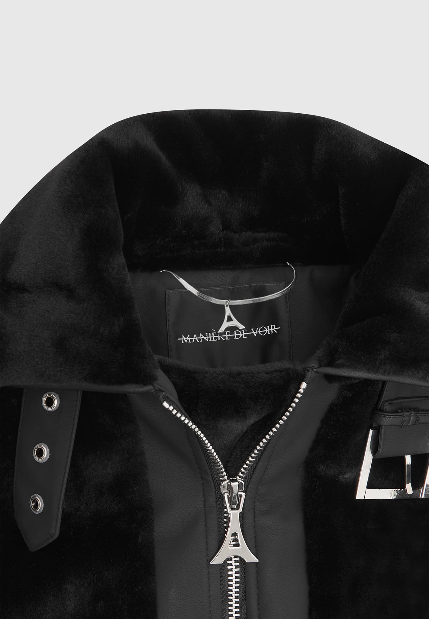 plush-jacket-with-lapel-black