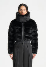 plush-ribbed-jacket-with-neck-scarf-black