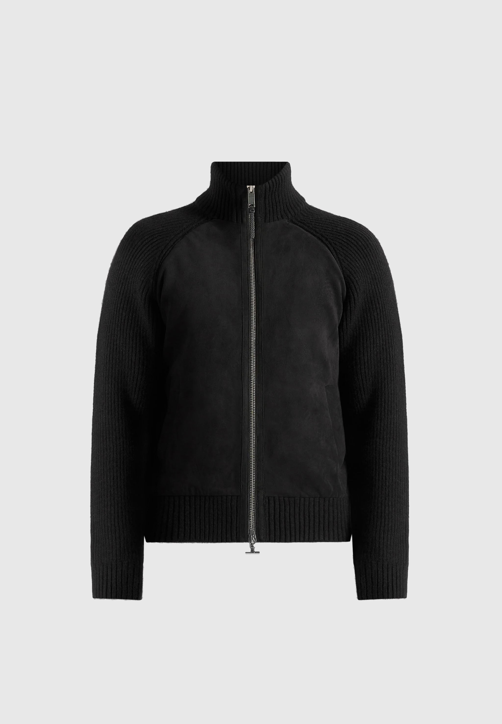 rami-suede-knit-jacket-black