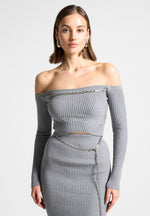 ribbed-knit-bardot-crop-top-with-chain-grey