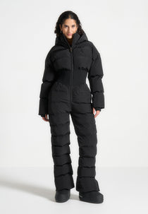 Manya - Ski Suit with Corset Detail - Black