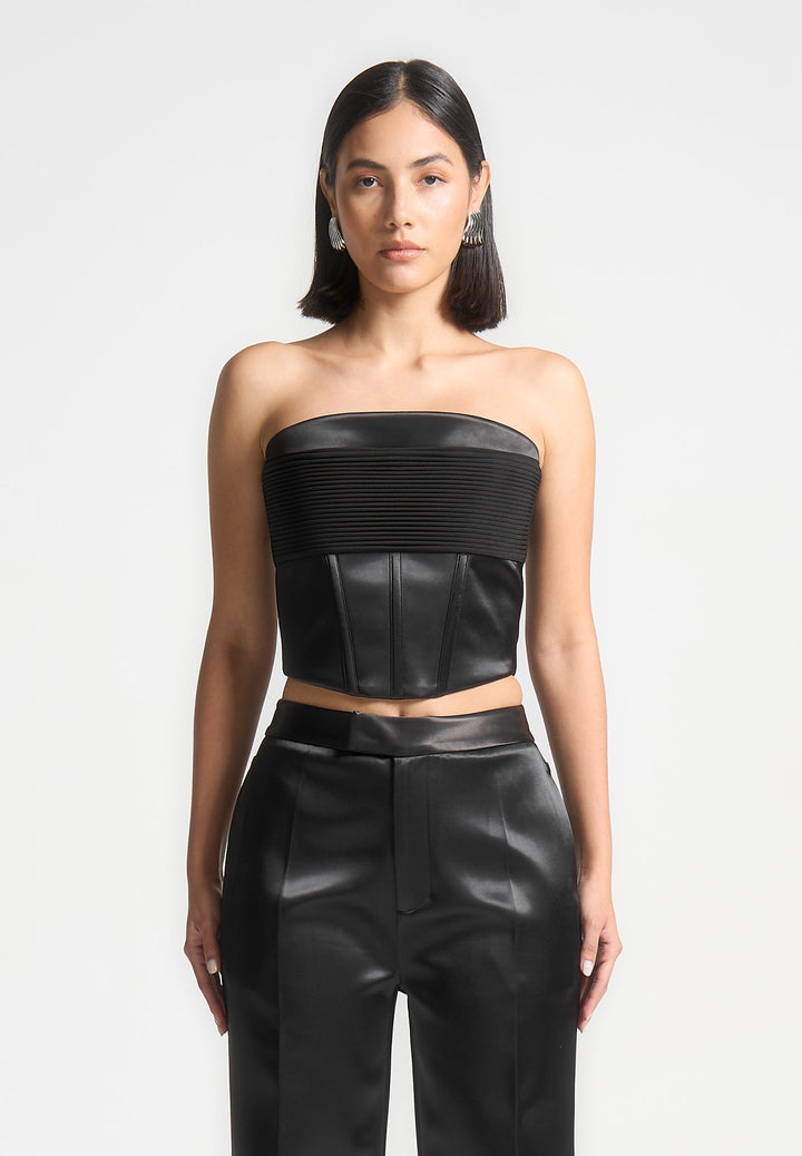 satin-pintuck-bandeau-corset-top-black