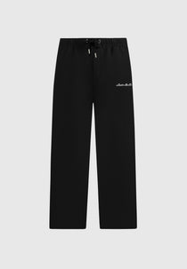 JS003 - Unisex Signature Wide Leg Joggers - Black