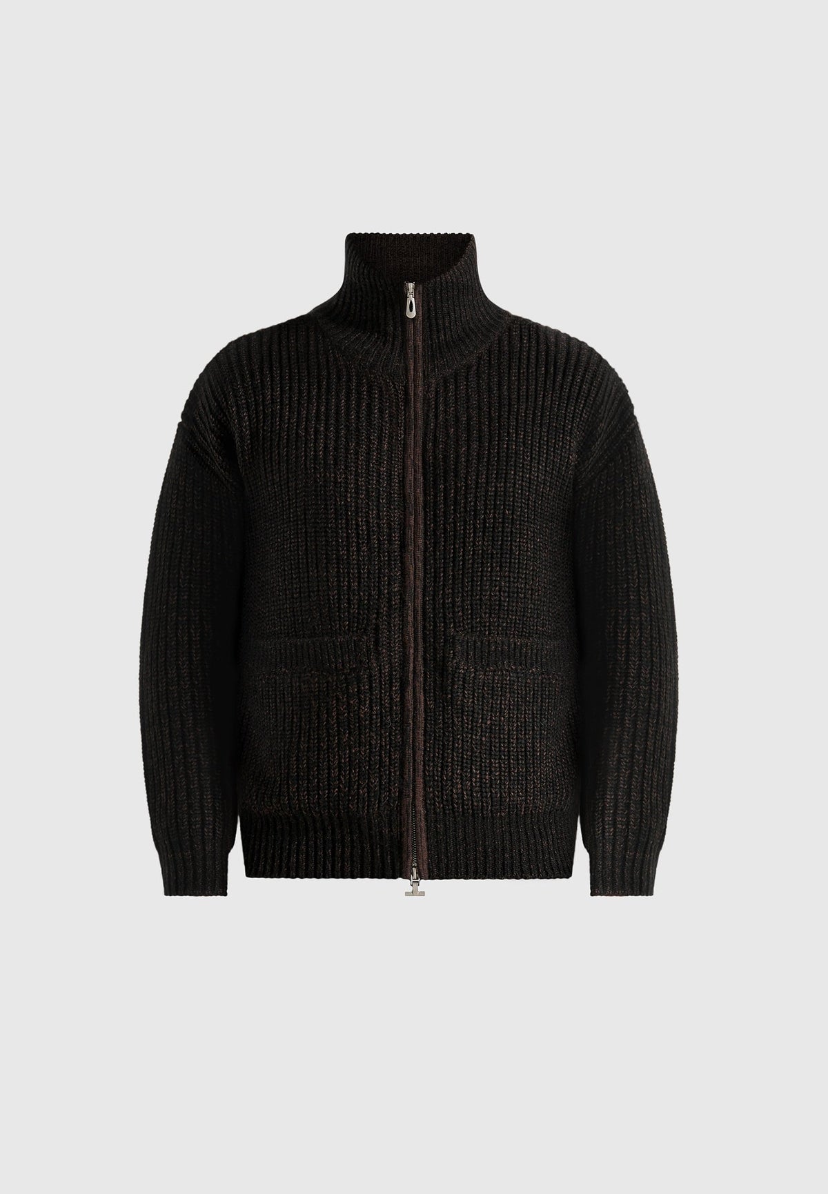 Jamie - Unisex Speckled Zip Through Jacket - Black