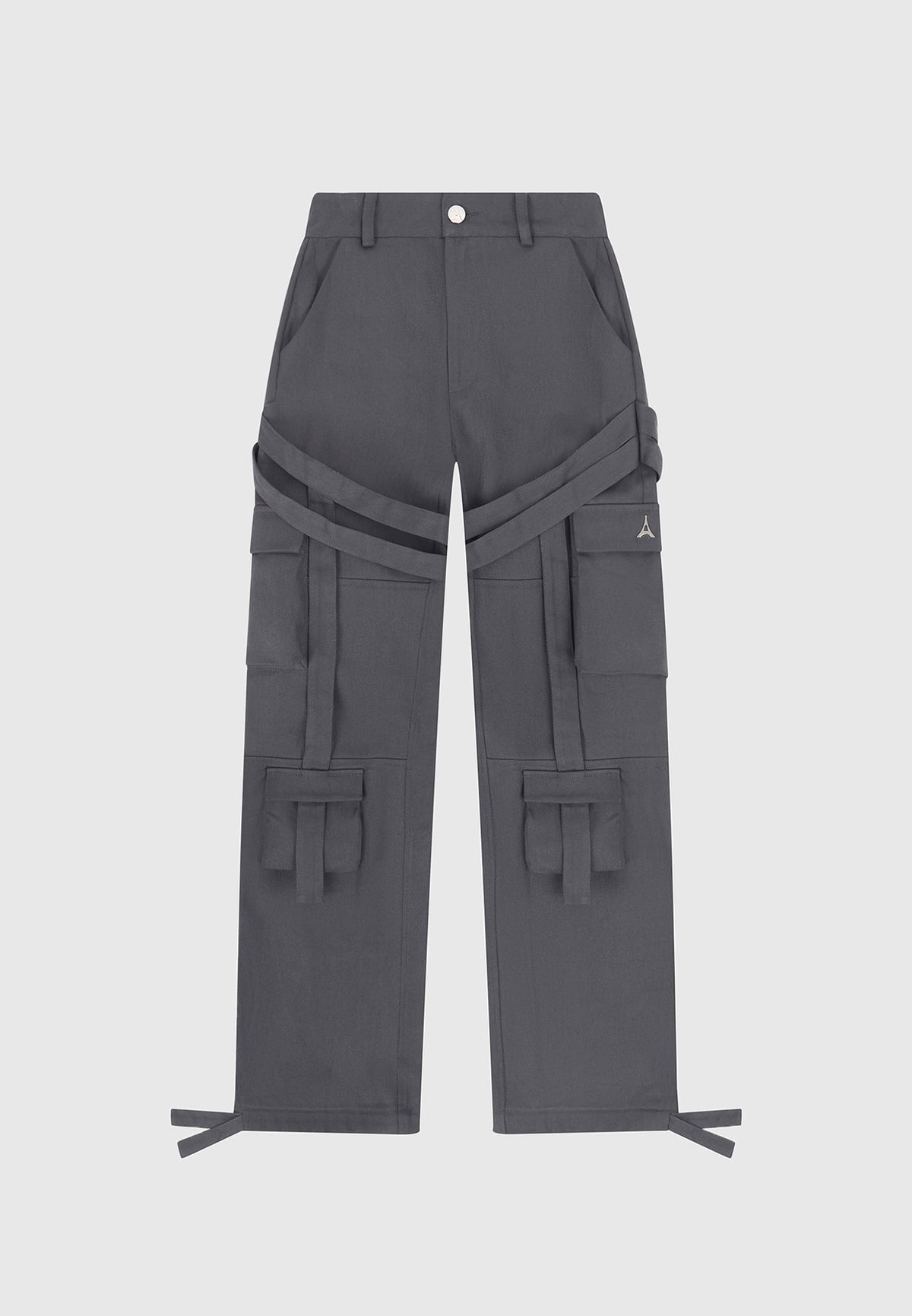 Strap Detail Cargo Pants - Grey