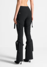 strap-detail-pinstripe-fit-and-flare-leggings-black